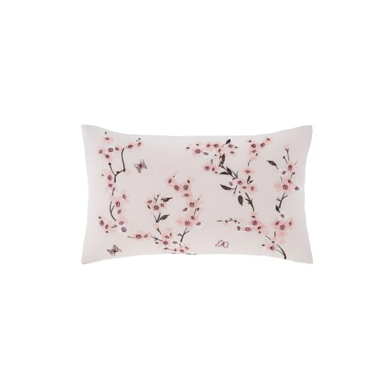 Catherine Lansfield Pink Embroidered Blossom Cushion 2 Catherine Lansfield Pink Embroidered Blossom Cushion - Image 2