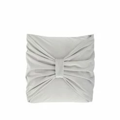 Alternative view of Catherine Lansfield Silver Velvet Bow Cushion