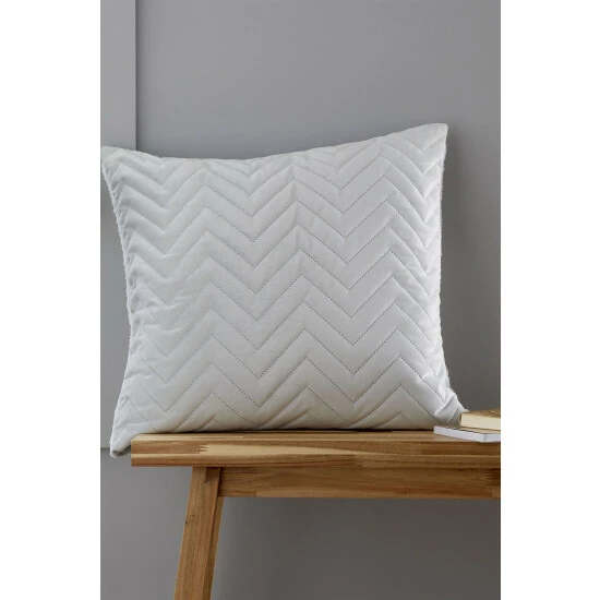 Catherine Lansfield Silver Velvet Zig Zag Cushion 1 Catherine Lansfield Silver Velvet Zig Zag Cushion