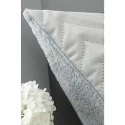 Alternative view of Catherine Lansfield Silver Velvet Zig Zag Cushion