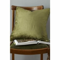 Catherine Lansfield Green Antique Velvet Cushion