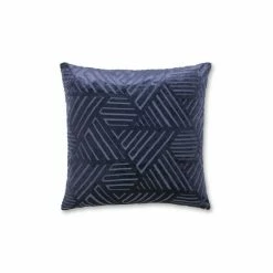 Alternative view of Catherine Lansfield Blue Geo Cut Velvet Cushion