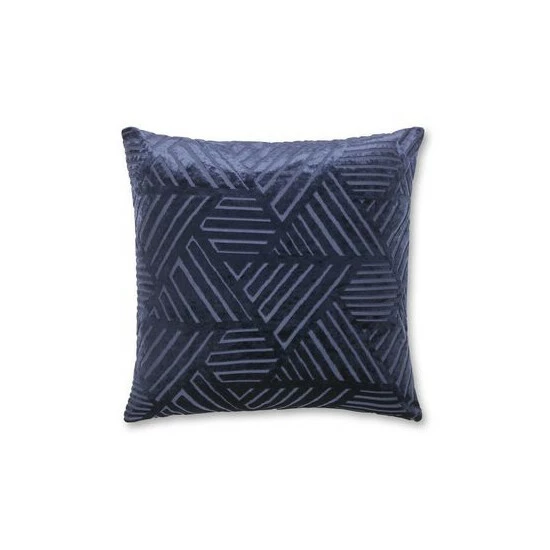 Catherine Lansfield Blue Geo Cut Velvet Cushion 5 Catherine Lansfield Blue Geo Cut Velvet Cushion - Image 5