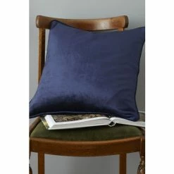 Catherine Lansfield Blue Antique Velvet Cushion