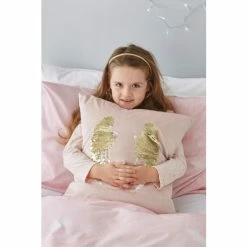 Catherine Lansfield Blush Pink Angel Sequin Cushion