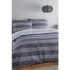 Catherine Lansfield Blue Lines Reversible Duvet Cover And Pillowcase Set