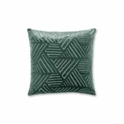 Alternative view of Catherine Lansfield Green Geo Cut Velvet Cushion