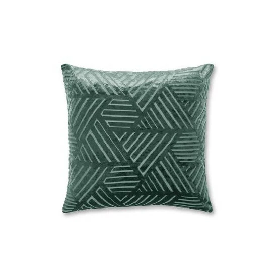 Catherine Lansfield Green Geo Cut Velvet Cushion 5 Catherine Lansfield Green Geo Cut Velvet Cushion - Image 5