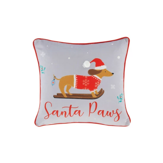 Catherine Lansfield Grey Santa Paws Cushion 6 Catherine Lansfield Grey Santa Paws Cushion - Image 6