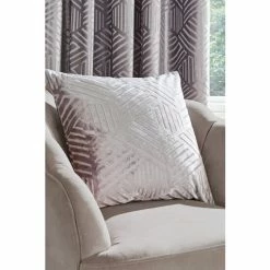 Catherine Lansfield Silver Geo Cut Velvet Cushion