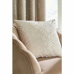 Catherine Lansfield Gold Geo Cut Velvet Cushion