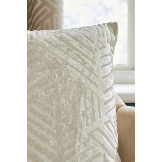 Catherine Lansfield Gold Geo Cut Velvet Cushion 2 Catherine Lansfield Gold Geo Cut Velvet Cushion - Image 2
