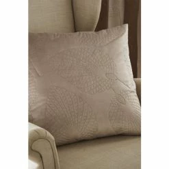 Catherine Lansfield Grey Velvet Pinsonic Leaf Cushion
