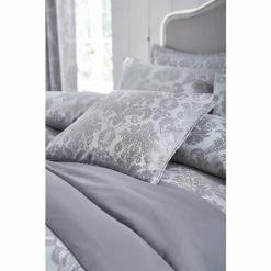 Catherine Lansfield Silver Damask Jacquard Cushion