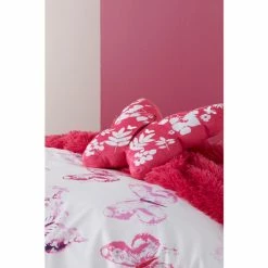 Catherine Lansfield Pink Butterfly Cushion