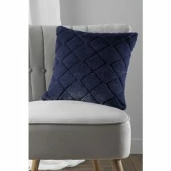 Catherine Lansfield Blue Cosy Diamond Cushion