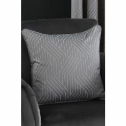 Catherine Lansfield Silver Linear Geo Jacquard Cushion