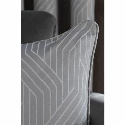 Alternative view of Catherine Lansfield Silver Linear Geo Jacquard Cushion