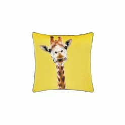 Catherine Lansfield Yellow Giraffe Cushion