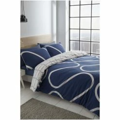 Catherine Lansfield Navy Linear Curve Geometric Reversible Duvet Cover And Pillowcase Set -Catherine Lansfield Shop unnamed file 139