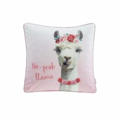 Alternative view of Catherine Lansfield Pink No Prob Llama Large Cushion