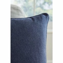 Alternative view of Catherine Lansfield Blue Cotton Chambray Cushion