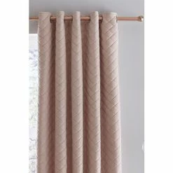 Catherine Lansfield Blush Pink Velvet Curtains