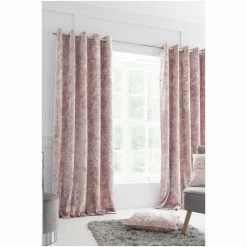 Catherine Lansfield Blush Pink Crushed Velvet Eyelet Curtains -Catherine Lansfield Shop unnamed file 1491