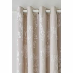 Alternative view of Catherine Lansfield Natural Meadowsweet Floral Jacquard Eyelet Lined Curtains