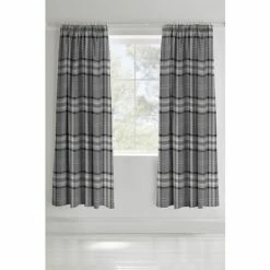 Catherine Lansfield Grey Kelso Check Pencil Pleat Curtains