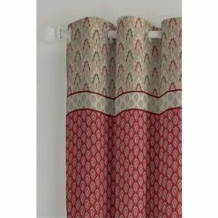 Alternative view of Catherine Lansfield Red Kashmir Lined Eyelet Curtains