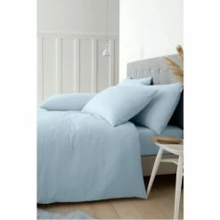 Catherine Lansfield Blue Brushed Cotton Duvet Cover And Pillowcase Set