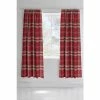 Catherine Lansfield Red Kelso Check Lined Eyelet Curtains