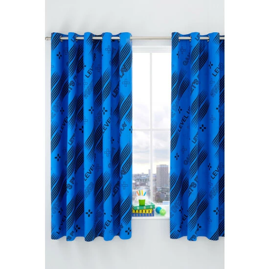 Catherine Lansfield Black Game Over Eyelet Curtains 4 Catherine Lansfield Black Game Over Eyelet Curtains - Image 4