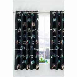 Catherine Lansfield Black Game Over Eyelet Curtains 9 Catherine Lansfield Black Game Over Eyelet Curtains -Catherine Lansfield Shop unnamed file 1718