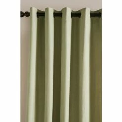 Alternative view of Catherine Lansfield Natural Cotton Chambray Lined Eyelet Curtains