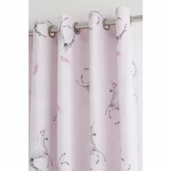 Alternative view of Catherine Lansfield Pink Enchanted Unicorn Lined Eyelet Curtains