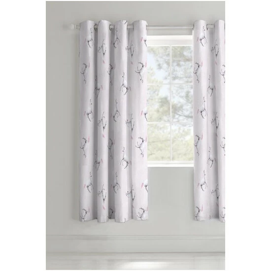 Catherine Lansfield Pink Enchanted Unicorn Lined Eyelet Curtains 3 Catherine Lansfield Pink Enchanted Unicorn Lined Eyelet Curtains - Image 3