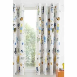 Catherine Lansfield Green Bugtastic Lined Eyelet Curtains