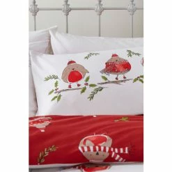 Alternative view of Catherine Lansfield Red Christmas Robins Duvet Cover And Pillowcase Set