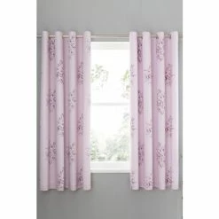 Catherine Lansfield Pink Floral Bouquet Eyelet Curtains