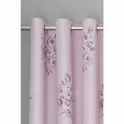 Alternative view of Catherine Lansfield Pink Floral Bouquet Eyelet Curtains