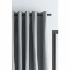 Alternative view of Catherine Lansfield Silver Pinsonic Chevron Thermal Lined Eyelet Curtains