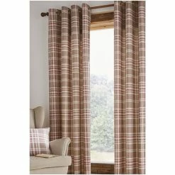 Catherine Lansfield Teal Blue Tweed Woven Check Curtains