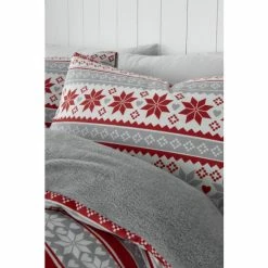 Alternative view of Catherine Lansfield Red So Soft Velvet Touch Fairisle Duvet Cover And Pillowcase Set