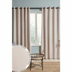 Catherine Lansfield Black Cotton Chambray Lined Eyelet Curtains