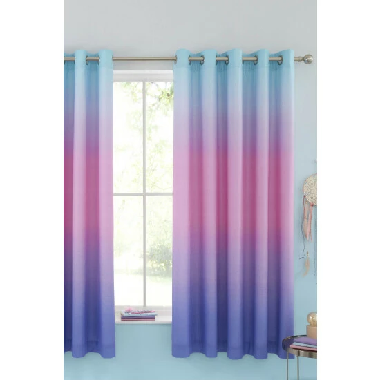 Catherine Lansfield Multi Ombre Rainbow Eyelet Curtains 1 Catherine Lansfield Multi Ombre Rainbow Eyelet Curtains
