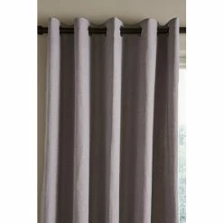 Alternative view of Catherine Lansfield Grey Cotton Chambray Lined Eyelet Curtains