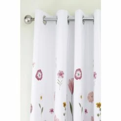 Alternative view of Catherine Lansfield Blush Pink Wild Flowers Eyelet Curtains