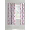 Catherine Lansfield Pink Butterfly Lined Eyelet Curtains